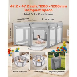 Taittuva leikkikehä 120 x 120 cm 210D kangaspäällisellä rautaputkilla