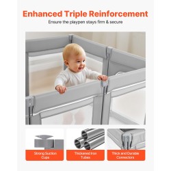 Taittuva leikkikehä 120 x 120 cm 210D kangaspäällisellä rautaputkilla