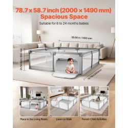 Leikkikehä rautarunko 210D Oxford kangaspäällinen sisämitat 2000 x 1490 mm 6–24 kk