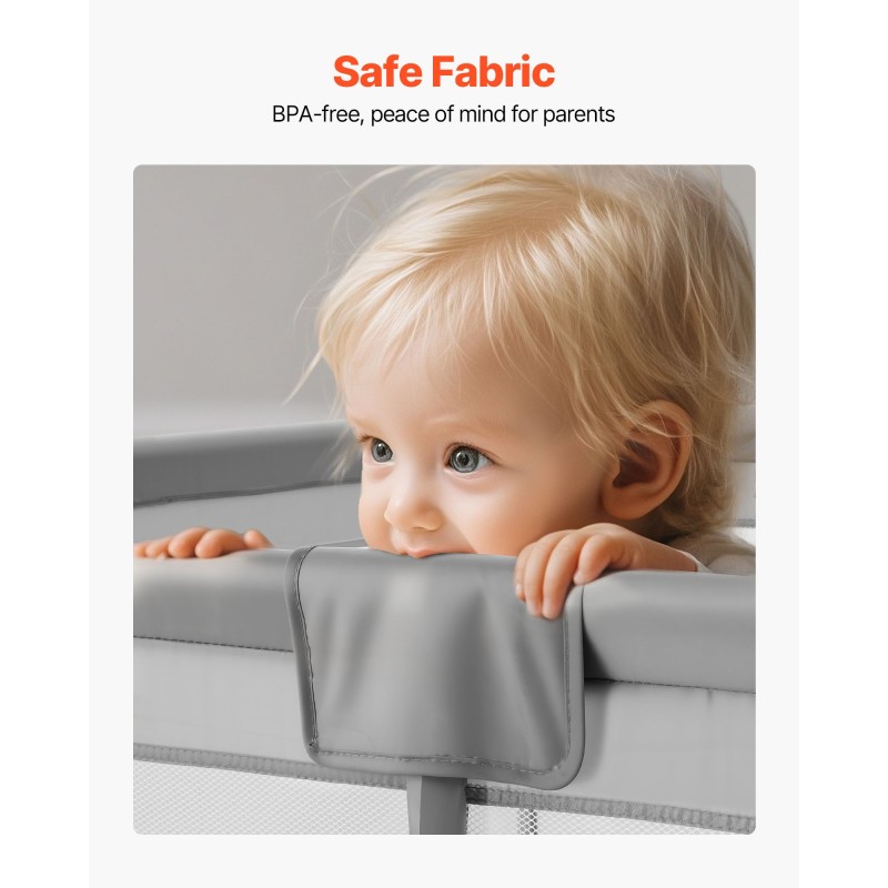 Leikkikehä rautarunko 210D Oxford kangaspäällinen sisämitat 2000 x 1490 mm 6–24 kk