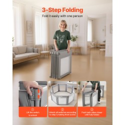 Leikkikehä 2000 x 1780 mm taittuva irrotettava konepestävä Oxford-kangaspäällinen