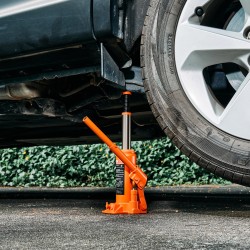 Hydraulinen pullotunkki 6 t 195–375 mm nostokorkeus valurauta hiiliteräs kompaktikoko