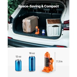 Hydraulinen pullotunkki 4 tonnia valurauta hiiliteräs 185–350 mm säädettävä ruuvi