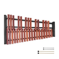 32-sävelinen puukellopeli matalahiiliteräskielillä puukoskettimilla korkeussäädettävä X-jalusta kantolaukku ja neljä kapulaa