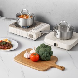 Kastikekasari pinnoittamaton ruostumaton teräs 16 cm lasikannella induktiolle sopiva