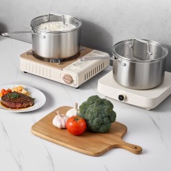 Kasari pinnoitteeton 304-ruostumaton teräs 3,8 l lasikansi induktiolle