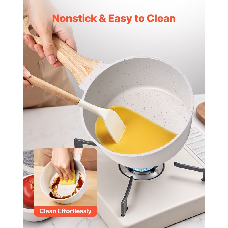 Kastikekattila 16 cm alumiiniseos maifan kivipinnoite irrotettava kahva induktiolle yhteensopiva