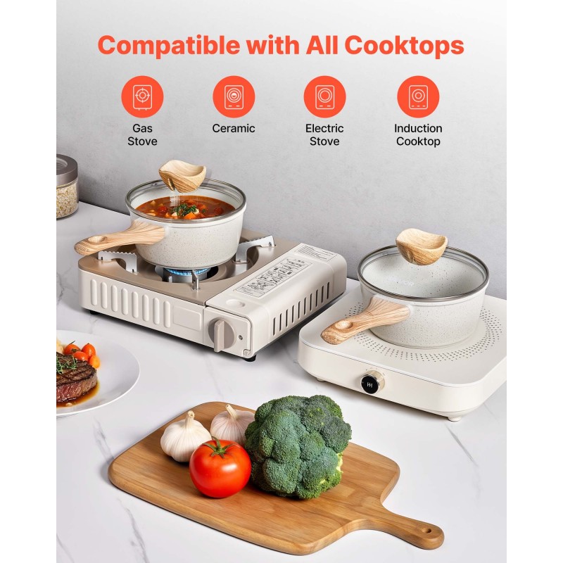 Kastikekattila 16 cm alumiiniseos maifan kivipinnoite irrotettava kahva induktiolle yhteensopiva