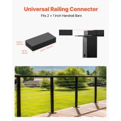 Suorat POM-muoviset kaideliittimet 2 x 1 tuuman kaiteisiin mattamusta 2 kpl