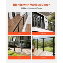 Suorat POM-muoviset kaideliittimet 2 x 1 tuuman kaiteisiin mattamusta 2 kpl