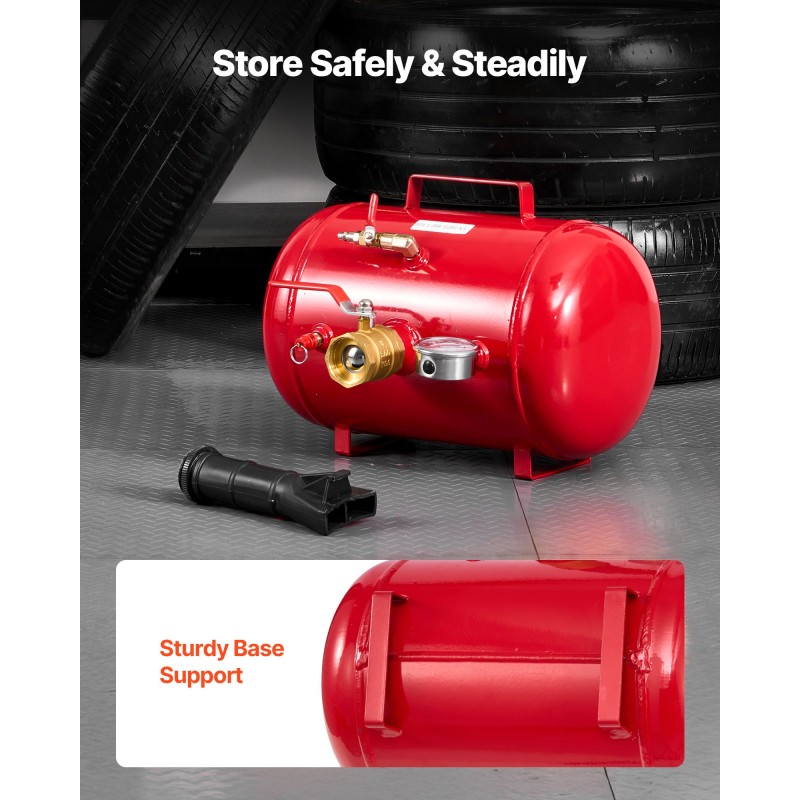 Rengashelmen täyttölaite 18,9 litraa hiiliteräs punainen tuubittomille 0,6–0,8 MPa