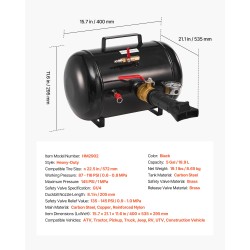 Renkaan istutuslaite 18,9 l hiiliteräksinen säiliö putkettomille renkaille enintään 22,5 tuumaa