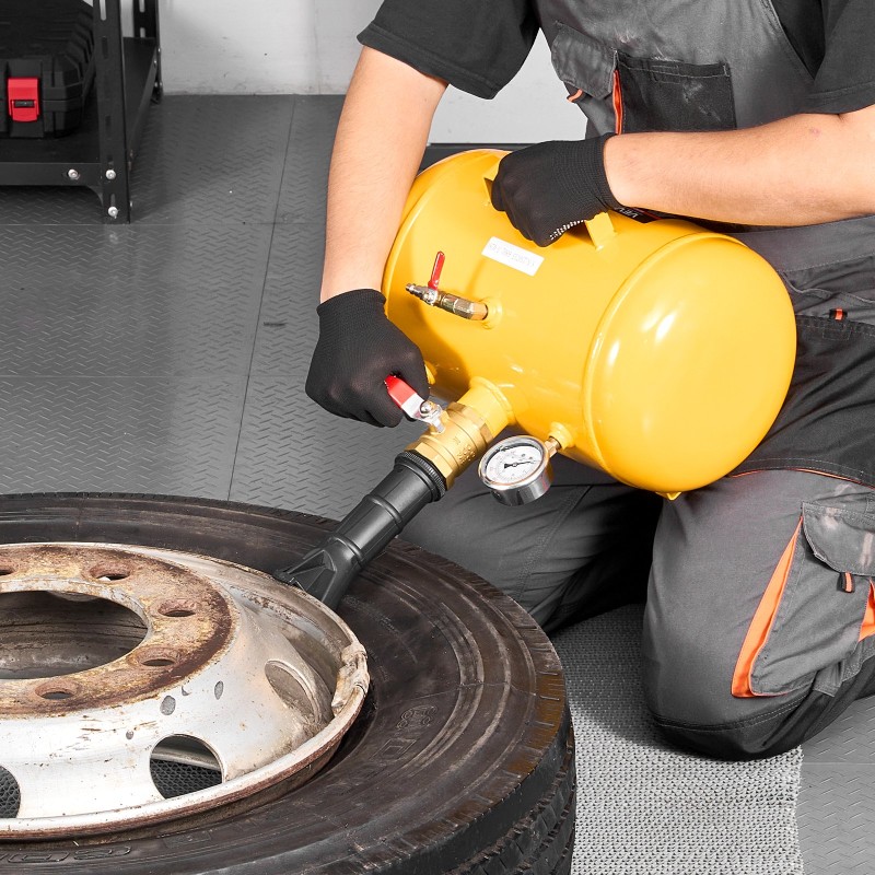 Renkaan reunojen täyttölaite 18,9 l hiiliteräs raskaaseen käyttöön