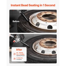 Renkaan helmenistutuslaite 8 L hiiliterässäiliö sopii putkettomille renkaille enintään 21 tuumaa