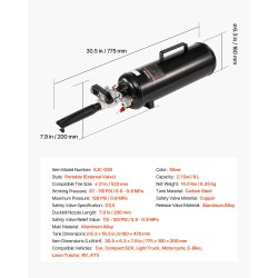 Renkaan helmenistutuslaite 8 L hiiliterässäiliö sopii putkettomille renkaille enintään 21 tuumaa