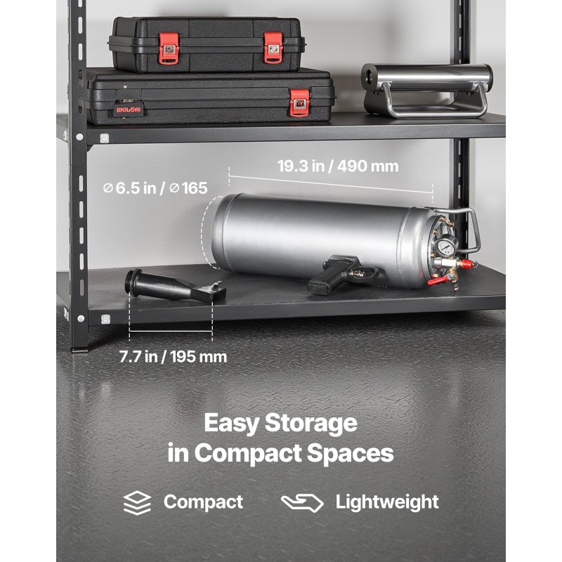 Rengasreunan asennuslaite 10 L alumiiniseos tuubittomille 305–572 mm