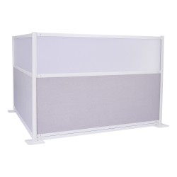 Työpisteväliseinät 2 kpl 1830 x 1220 mm kaksikerroksinen PET kangaspinta huurretuilla akryyli ikkunoilla