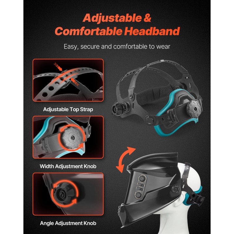 Automaattisesti tummuva hitsausmaski tarkka värintoisto 100x95 mm näkökenttä