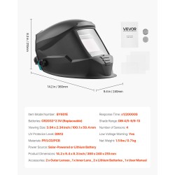 Hitsausmaski automaattisesti tummuva DIN 4/5–9/9–13 suuri katselualue luonnollinen värintoisto