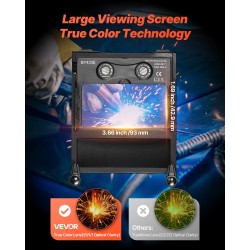 Automaattisesti tummuva hitsausmaski polypropeeni 93 x 43 mm DIN 4/9–13