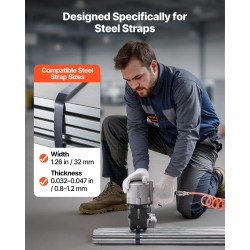 Pneumaattinen teräsvannekiristin ja sulkija alumiiniseosrunko 32 millimetriä leveille vanteille 8500 newtonin