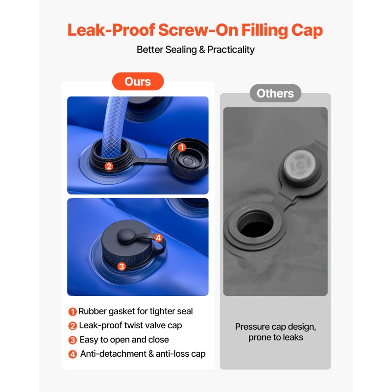 Altaan suojapeitteen PVC vesipussit 12 kpl kaksikammioiset 2380×300 mm