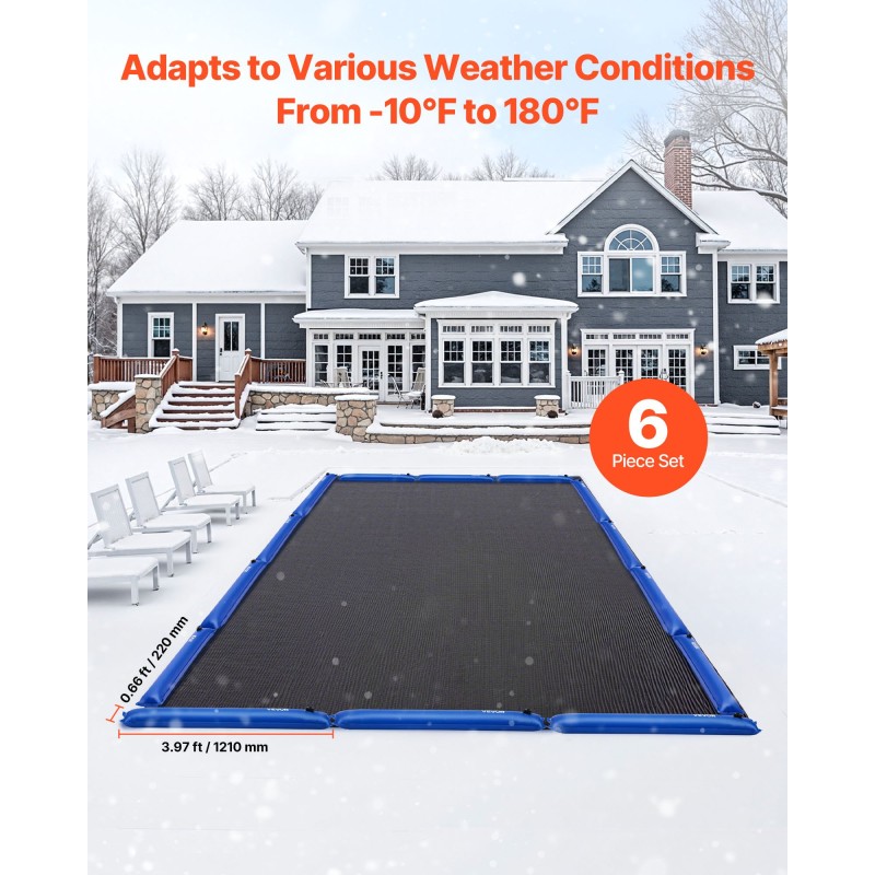 Vesipussit PVC-muoviset 0,40 mm 1210 x 220 mm 6 kpl maauimalan suojapeitteelle