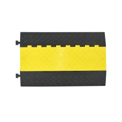 Kaapelisuojaramppi kumi ja polyvinyylikloridi 2 kanavaa 100 x 75 mm musta keltainen