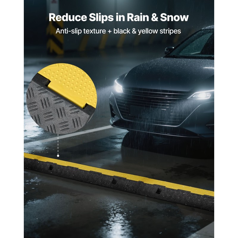 Kaapeliramppi kumi ja polypropeeni 70 x 50 mm kanava musta keltainen