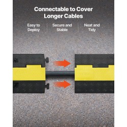 Kaapeliramppi kumi ja polypropeeni 70 x 50 mm kanava musta keltainen