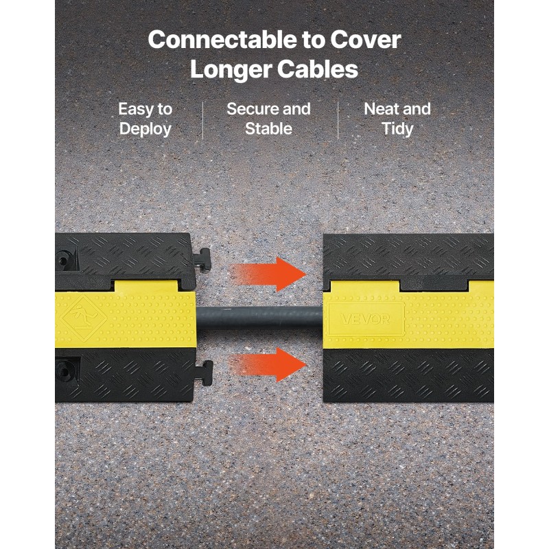 Kaapeliramppi kumi ja polypropeeni 70 x 50 mm kanava musta keltainen
