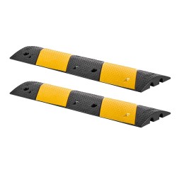 Kuminen hidastetöyssy 1000 mm 2 kaapelikanavaa 2 kpl musta keltainen