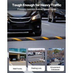 Hidastetöyssy kuminen 1830 mm 2 kanavaa kaapelinsuojalla musta keltainen 1 kpl