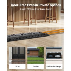 Kaapelisuoja polypropeenia 2 kanavaa musta 2 kpl sisä ja ulkokäyttöön