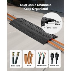 Kaapelisuoja polypropeenia 2 kanavaa musta 2 kpl sisä ja ulkokäyttöön