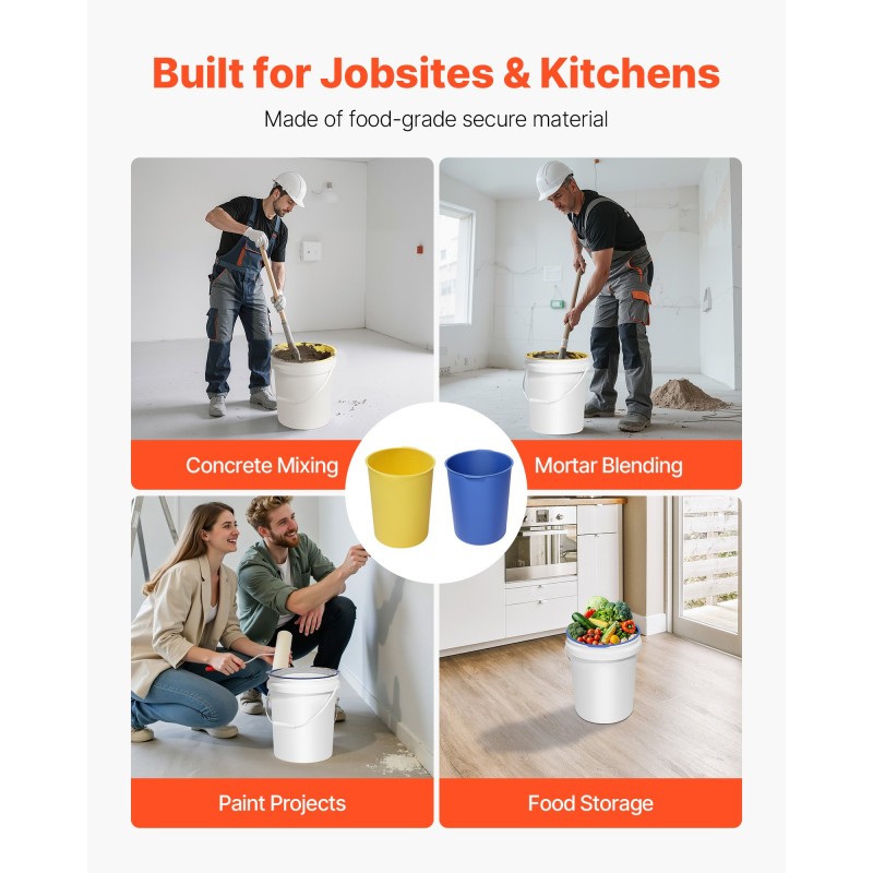 Silikoninen ämpärinsisus 18,9 litraa 2 kpl laastiin sekoittamiseen