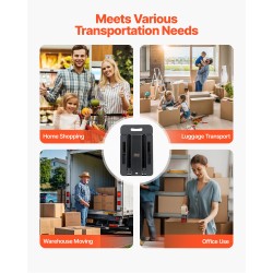 Taittuva kuljetuskärry seosteräsrunko 226,8 kg kantavuus 6 pyörää laajennettava pohja