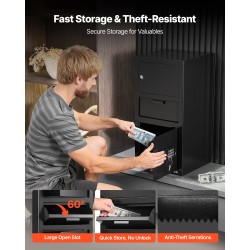 Turvakaappi Q235-teräs 3,6 kuutiojalkaa etupuolisella pudotusluukulla digitaalisella näppäimistölukolla