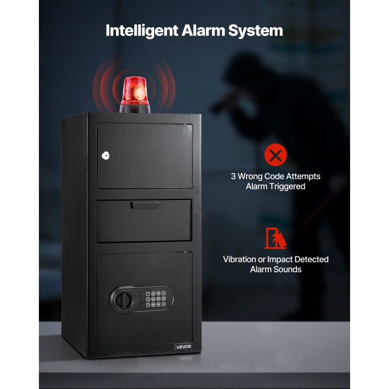 Turvakaappi Q235-teräs 3,6 kuutiojalkaa etupuolisella pudotusluukulla digitaalisella näppäimistölukolla