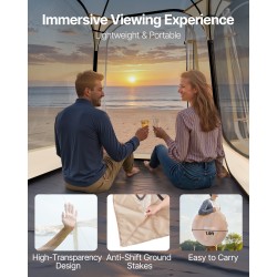 Urheiluteltta 1 henkilölle 127×127 cm läpinäkyvät seinät TPU-muovi