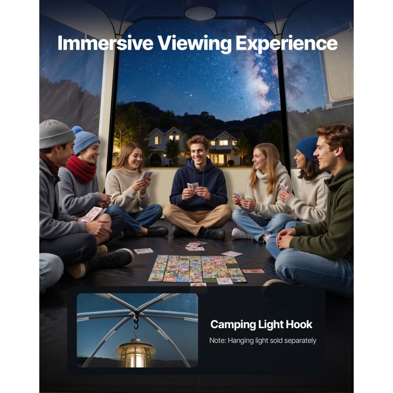 Näkymäteltta TPU-muovi 210D Oxford-kangas 3,36×3,05 m 8–10 henkilölle