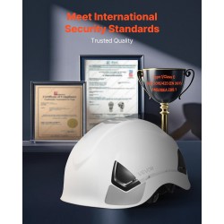 Turvallisuuskypärä teollisuuskäyttöön ABS-kuori 6-pisteinen jousitus säädettävä Y-mallinen leukahihna heijastinnauhat