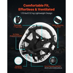 Turvallisuuskypärä teollisuuskäyttöön ABS-kuori 6-pisteinen jousitus säädettävä Y-mallinen leukahihna heijastinnauhat