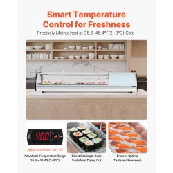 Sushi-vitriinijääkaappi 62 l ruostumaton teräs 6 astiaa 2–8 °C