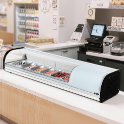 Sushi-vitriinijääkaappi 62 l ruostumaton teräs 6 astiaa 2–8 °C