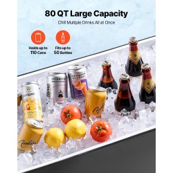 Rullaava kylmävaunu 75,7 l musta teräsrunko PP-sisävuori PU-eristys 360 asteen pyörät