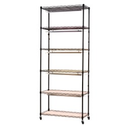 Kasvihylly sisäkäyttöön 6 hyllyä 180 cm LED kasvivaloilla ajastimella kääntyvillä kumipyörillä