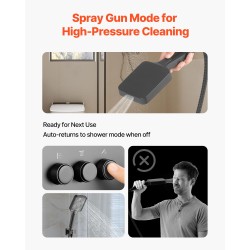 Kattosuihkusetti ruostumaton teräs mattamusta 305 mm kattosuihku 152 mm seinäsuihku monitoiminen käsisuihku