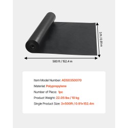 Suodatinkangas polypropeeni kolme 152,4 metrin rullaa musta eroosionhallintaan