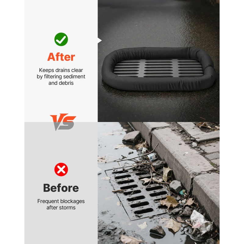 Sedimenttisuodatussukka kuitukangas polypropeeni 3048 mm 4 kappaletta viemärisuojaus